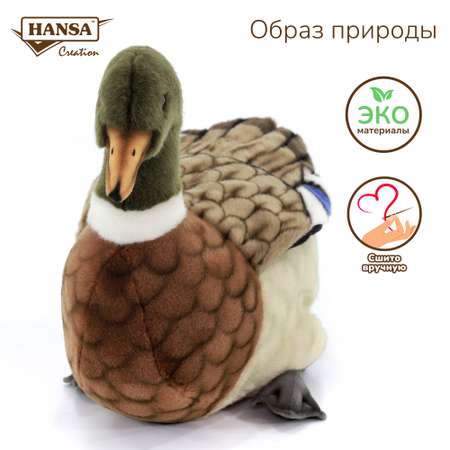 Реалистичная мягкая игрушка HANSA Утка кряква, 34 см