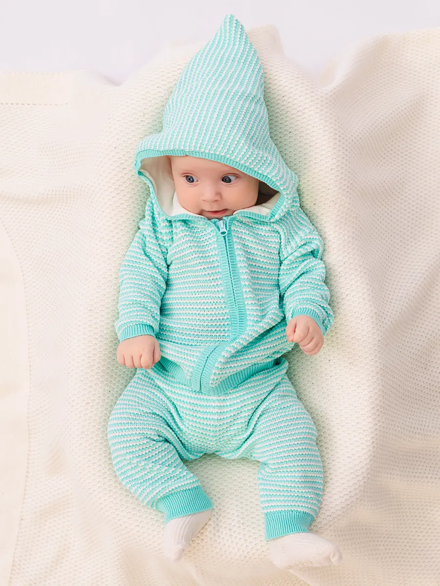 Кардиган и штанишки Linas baby 4285-11-Ментол-белый - фото 3