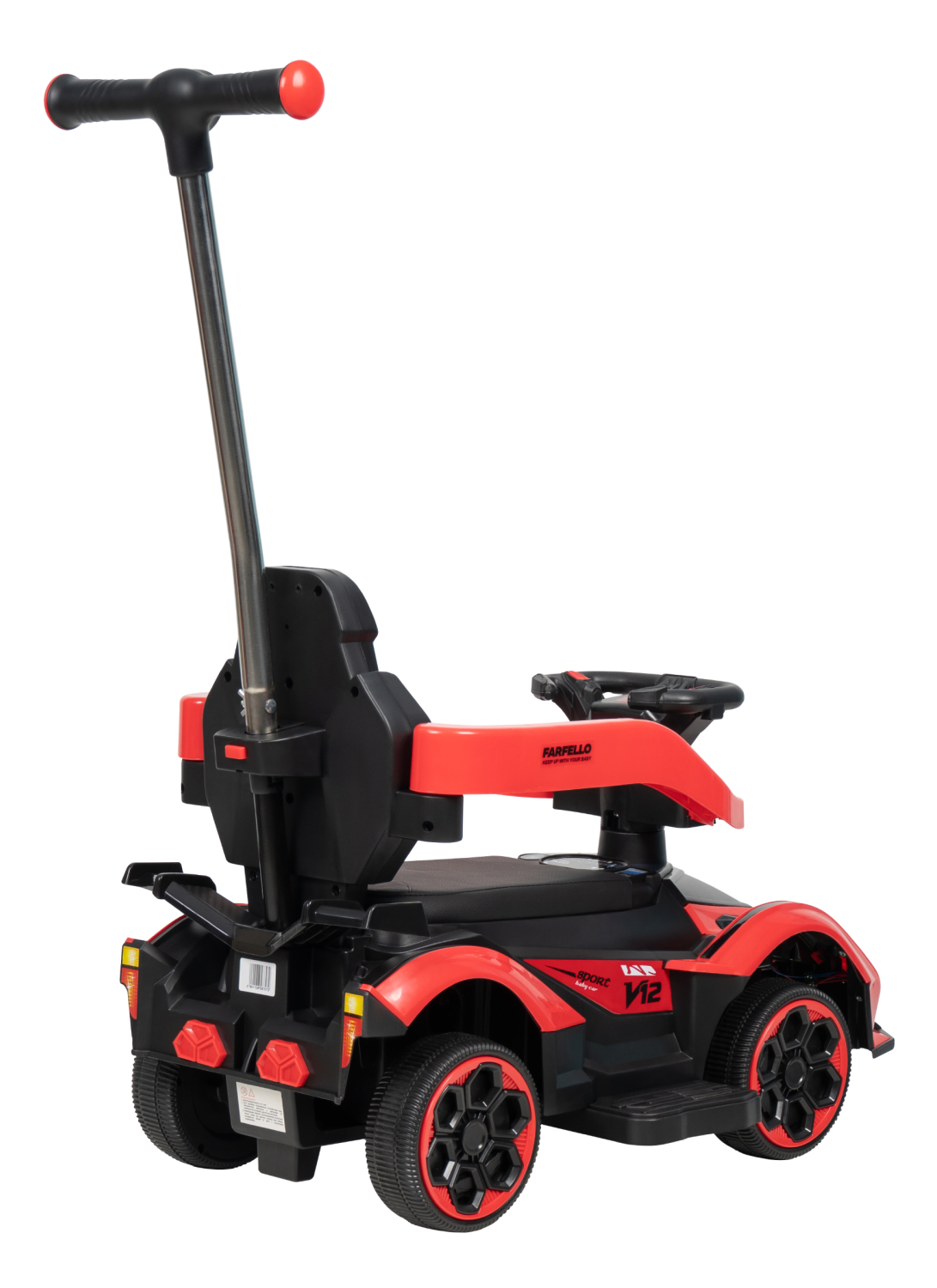 Каталка Farfello K256 с ручкой красный - фото 9