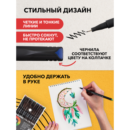 Ручка капиллярная DENKSY 12 шт.