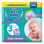 Подгузники Evy Baby M 64 шт.