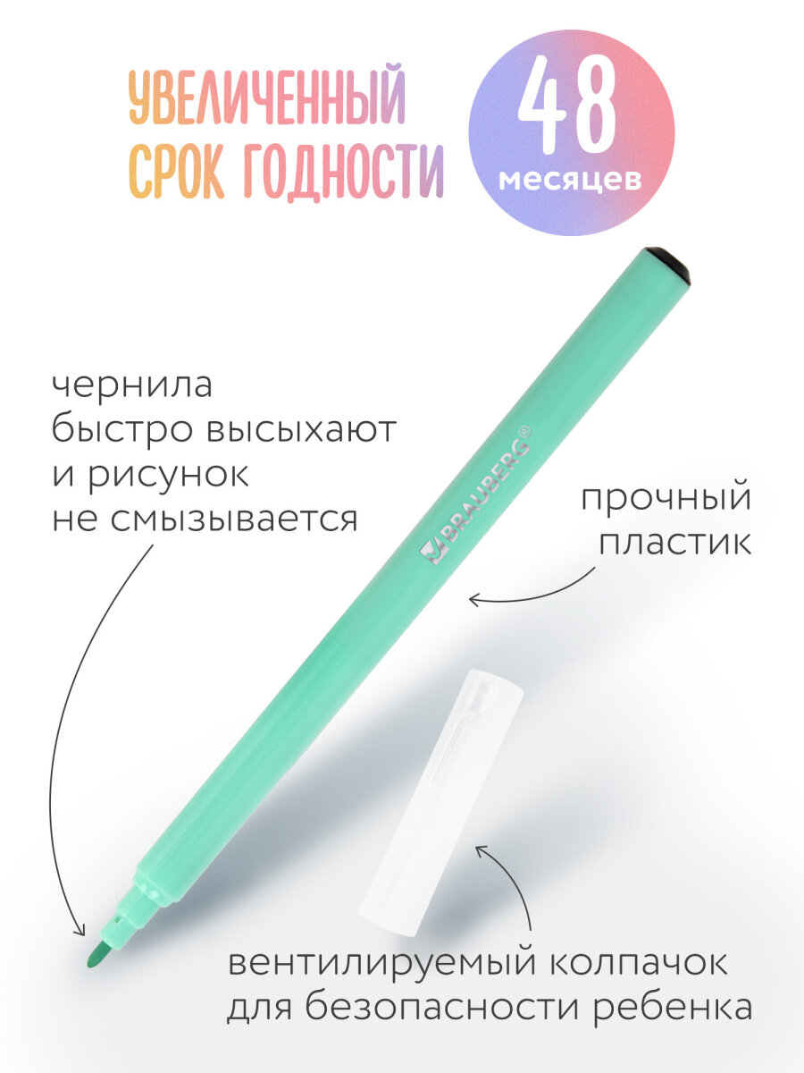 Фломастеры Brauberg 12 цв. - фото 3