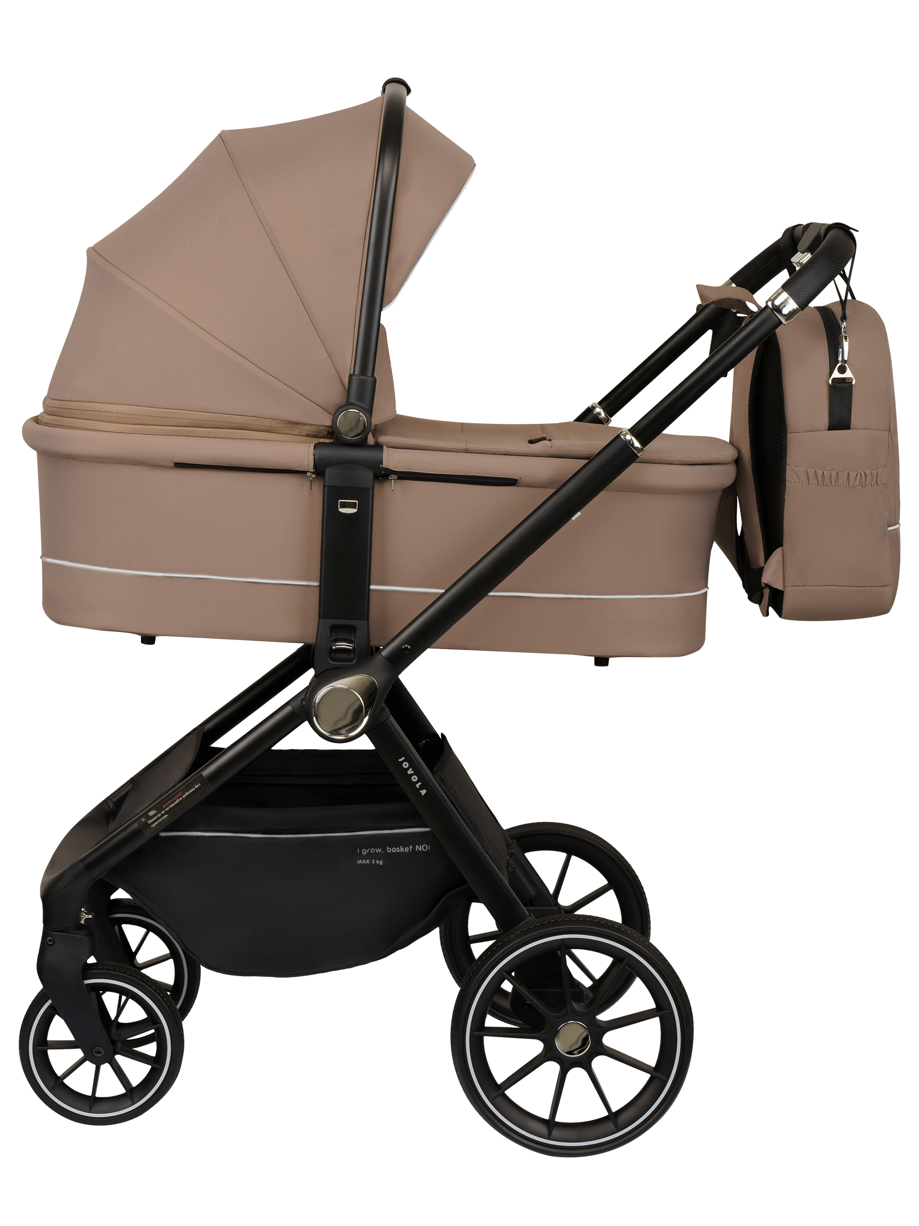Коляска 2в1 JOVOLA Pepper универсальная коричневый - фото 14