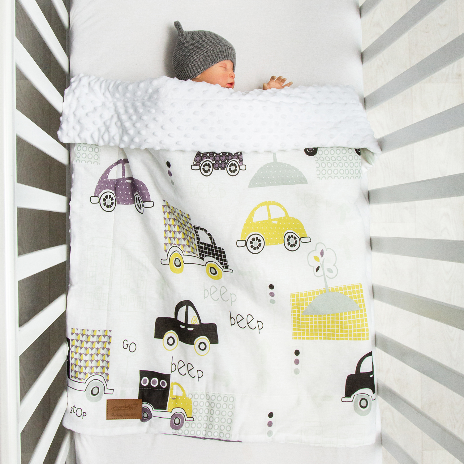 Плед AmaroBaby Растем вместе 95х85 см хлопок minky Город - фото 1