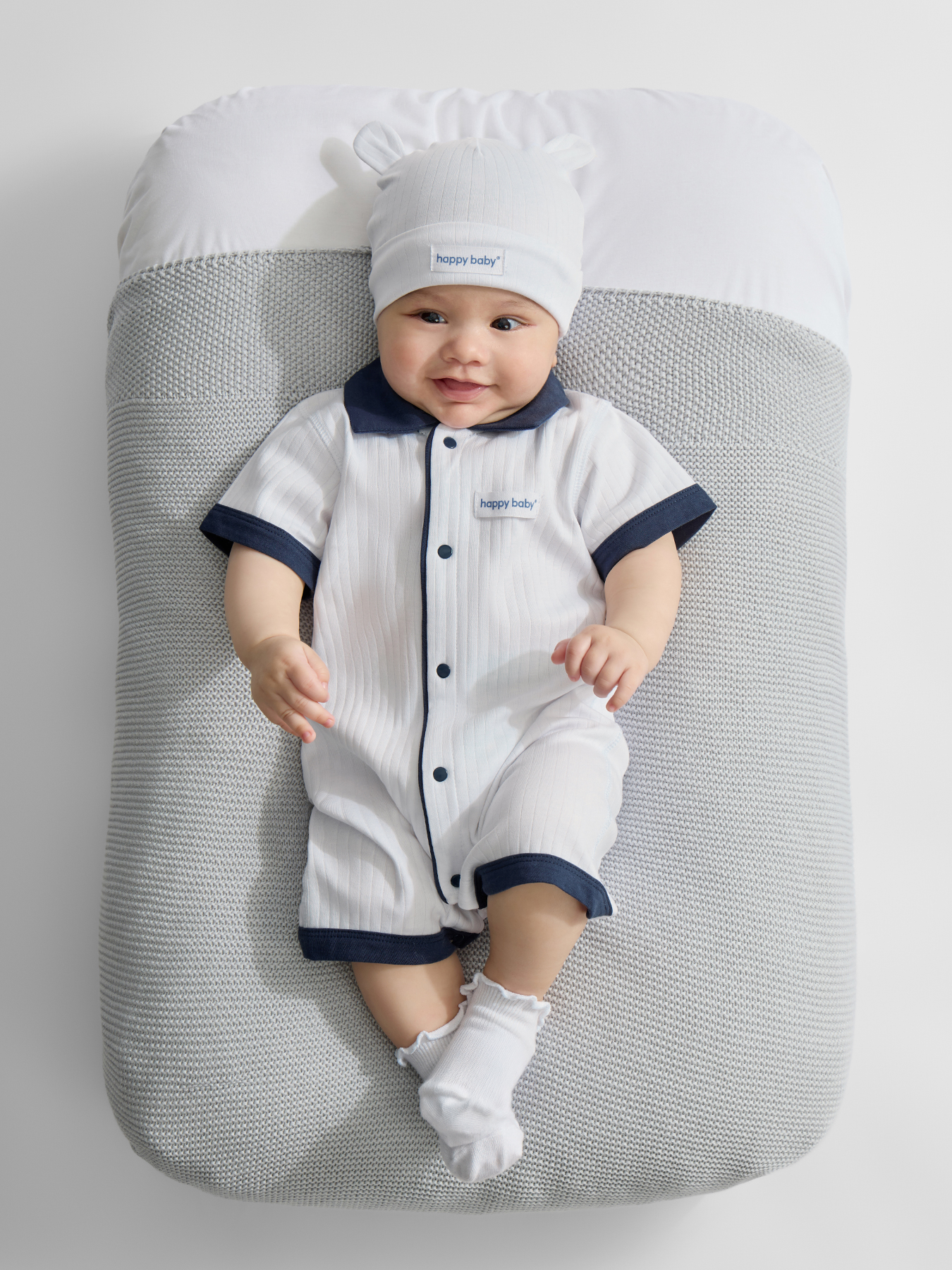 Шапочка 2 шт Happy Baby 90148-0_white-blue - фото 6