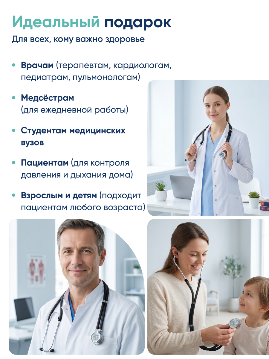 Стетофонендоскоп Раппапорт CS MEDICA 421 черный - фото 10