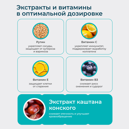 Венотоник с рутином LeafToGo 60 капсул
