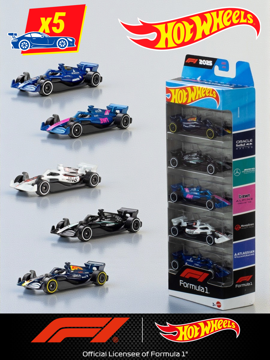 Болид Hot Wheels Коллекционные модели Формула 1 1:64 JLN11 - фото 1