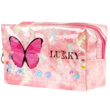 Косметичка LUKKY с подвижными блёстками Butterfly Style 18х 10х 8 см