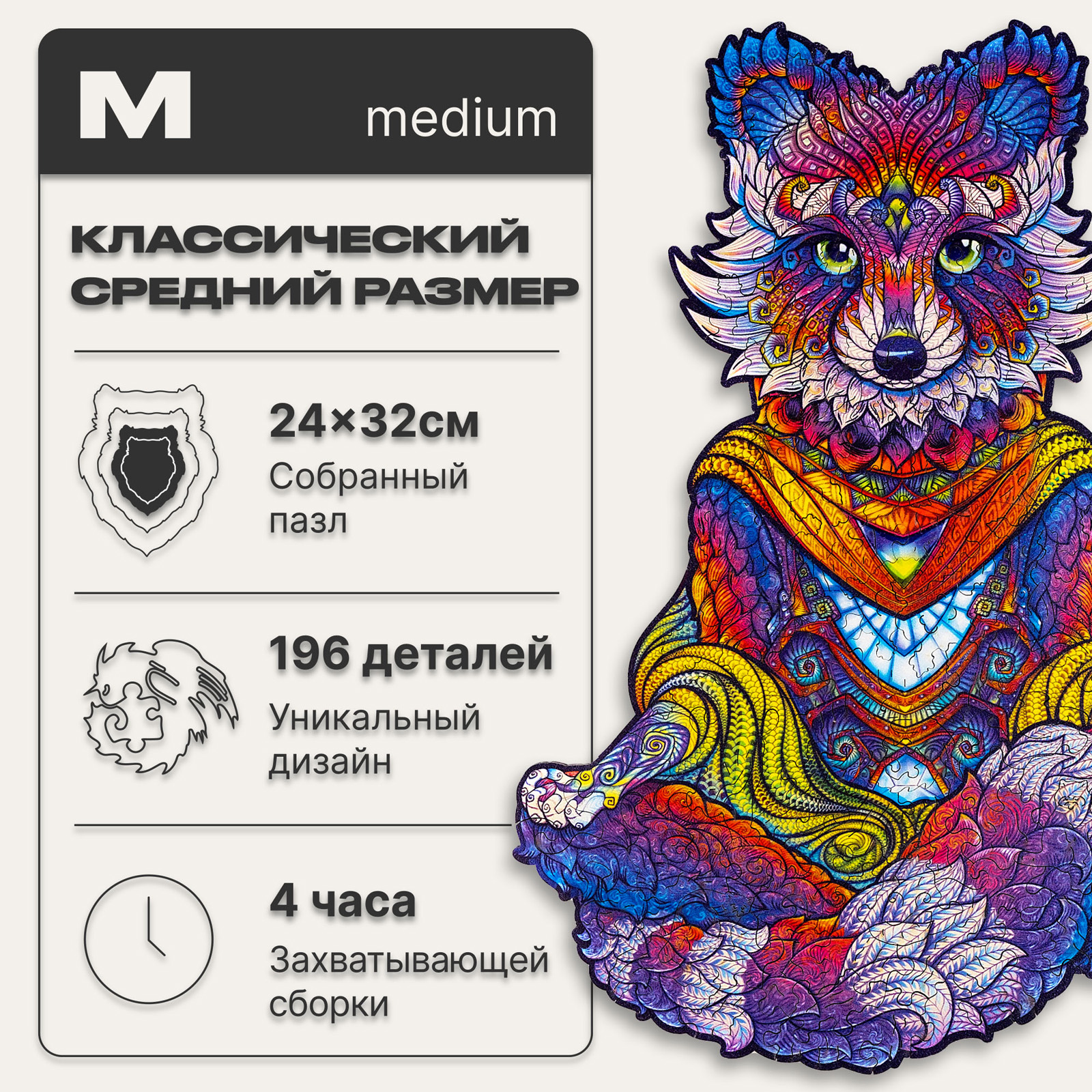 Пазл UNIDRAGON деревянный - фото 3
