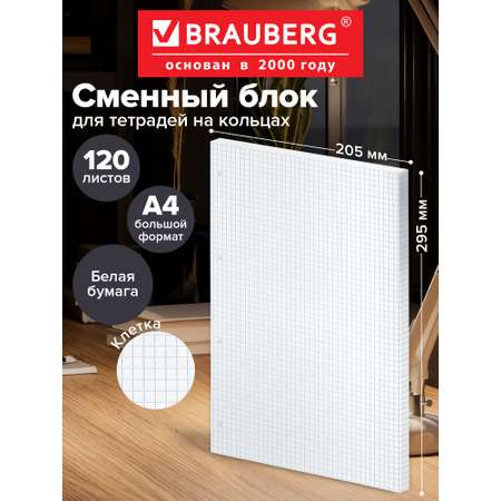 Сменный блок Brauberg клетка 120 лист.