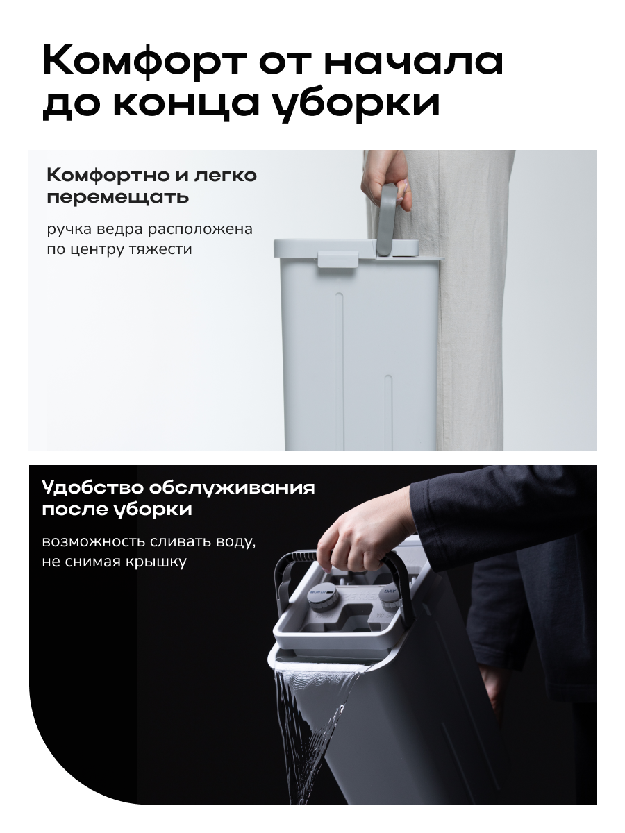 Швабра с отжимом и ведром Zetter XS 2.0 (5,5 л) - фото 11