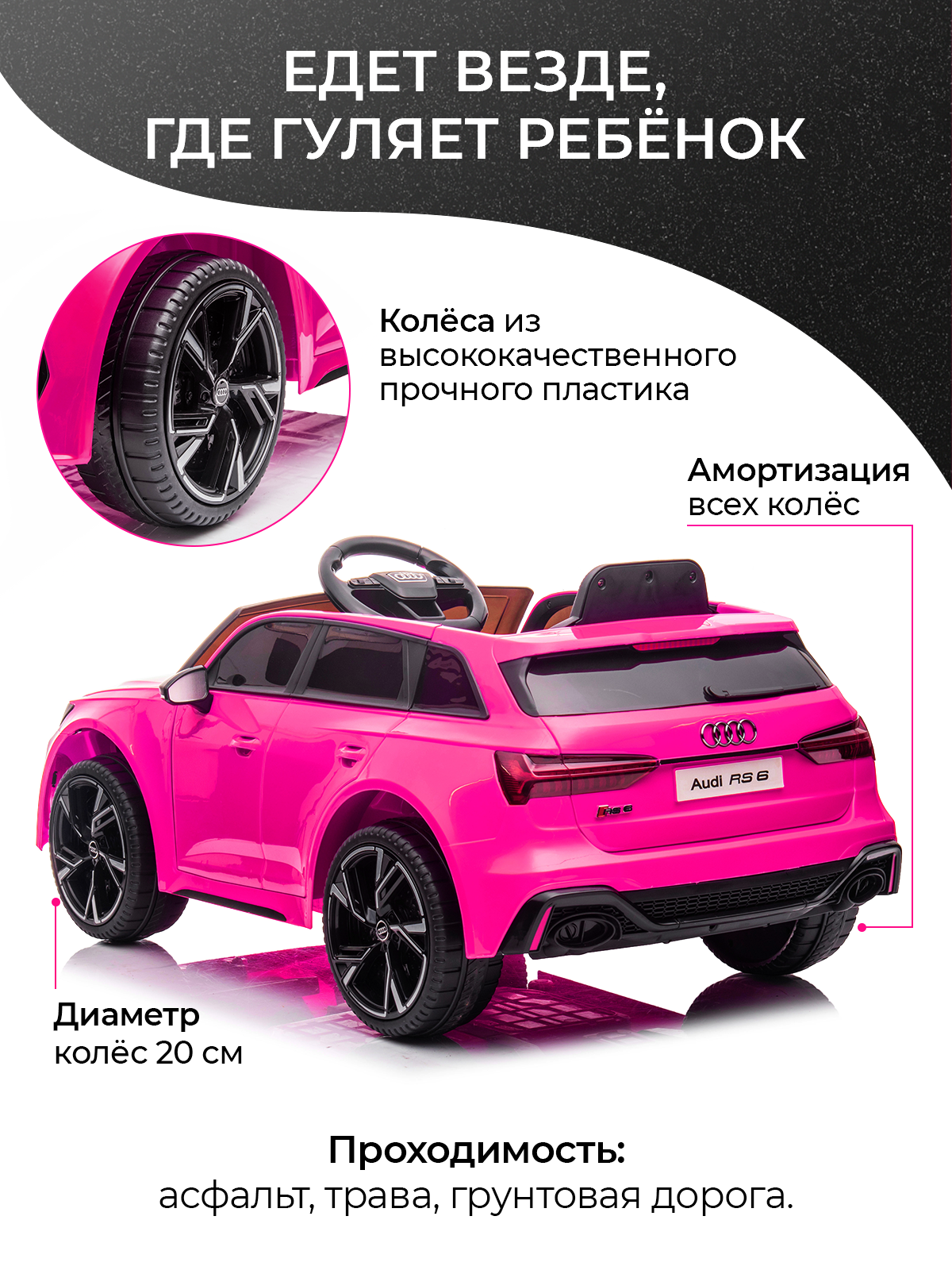 Электромобиль TOMMY Audi AU-4 С пультом ДУ - фото 5