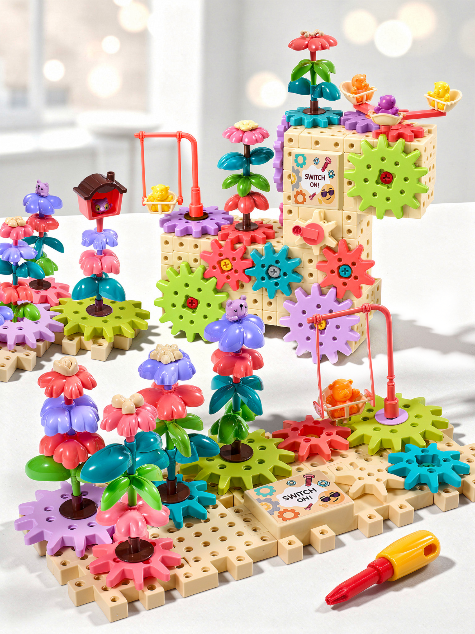 Конструктор SAYFUN toys Крутящийся цветочный сад динамический 178 дет. - фото 15