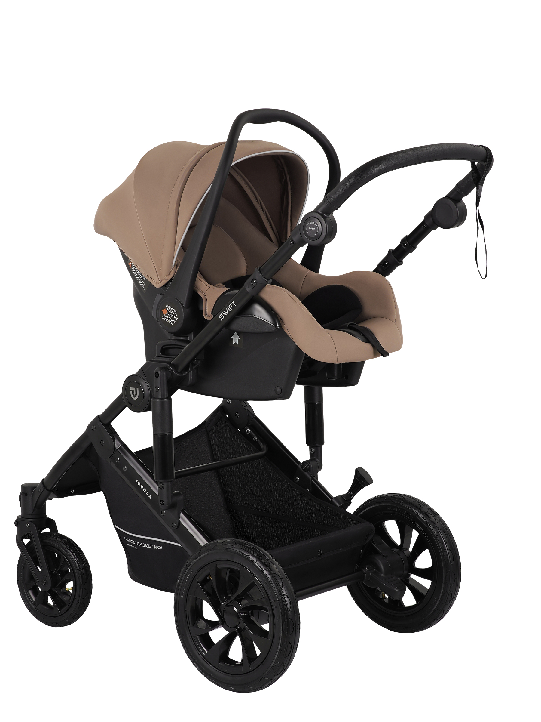 Коляска 3в1 JOVOLA Swift Plus темно-бежевый - фото 7