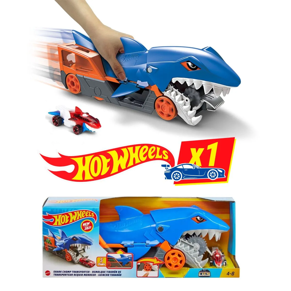 Грузовик Hot Wheels Голодная акула GVG36 - фото 1