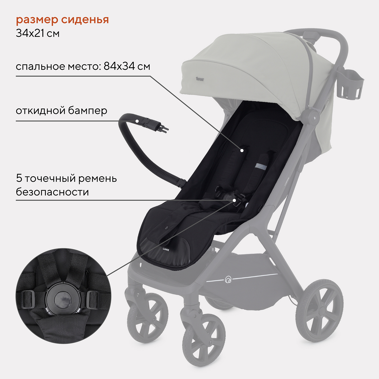 Коляска прогулочная Rant Lumos - фото 5
