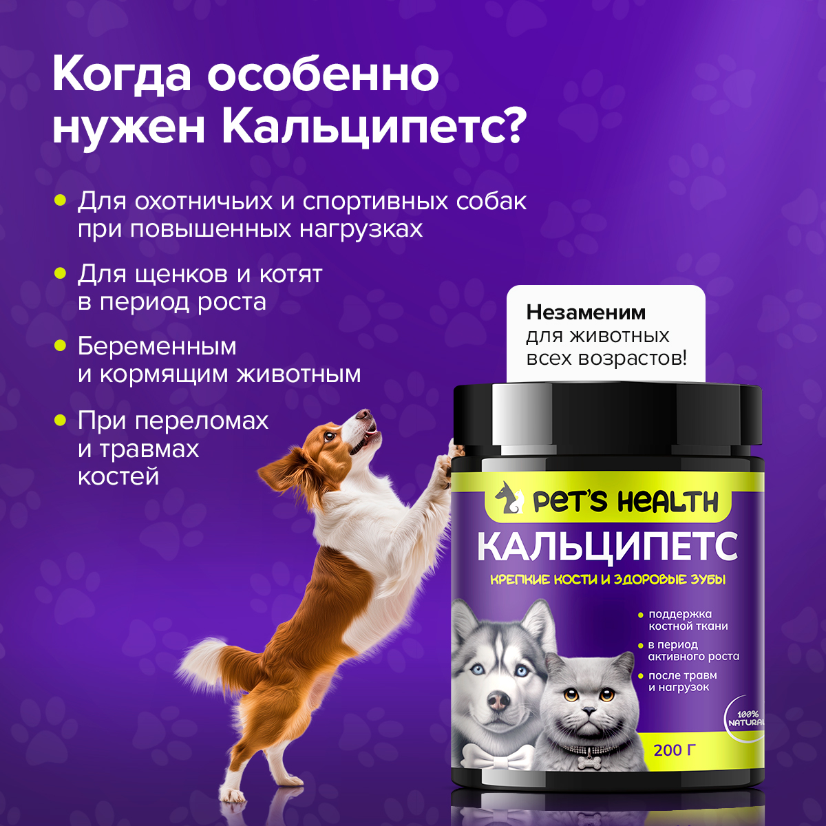 Корм для животных Pets health для поддержки костной ткани после травм и нагрузок собак и кошек - фото 4
