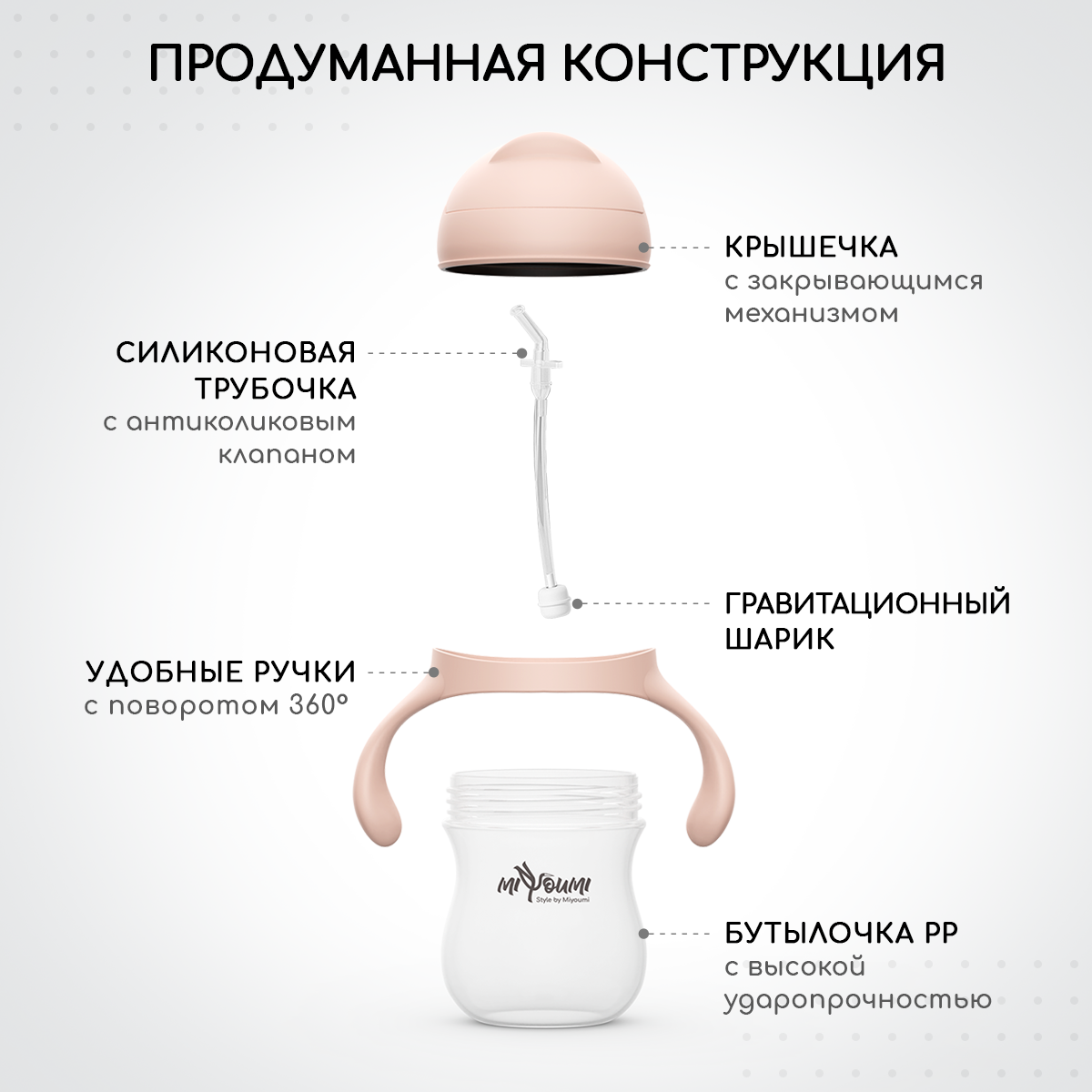 Поильник Miyoumi Standard/Essential 280 мл - фото 3