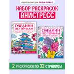 Раскраска Проф-Пресс антистресс соедини по точкам. 16 картин. Набор из 2 шт. Города мира+цветы