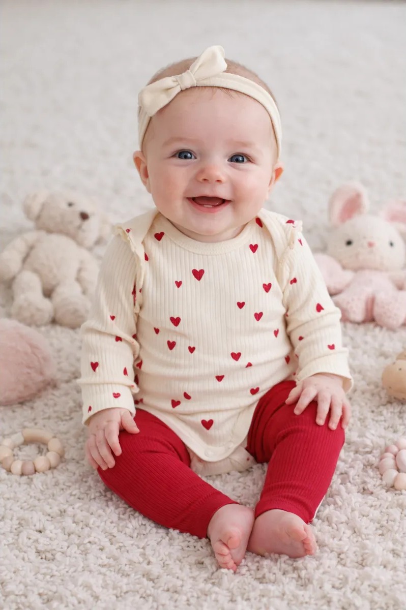 Комплект Mark Formelle (Марк Формэль) 89406/сердечки на молочном +красный - фото 1