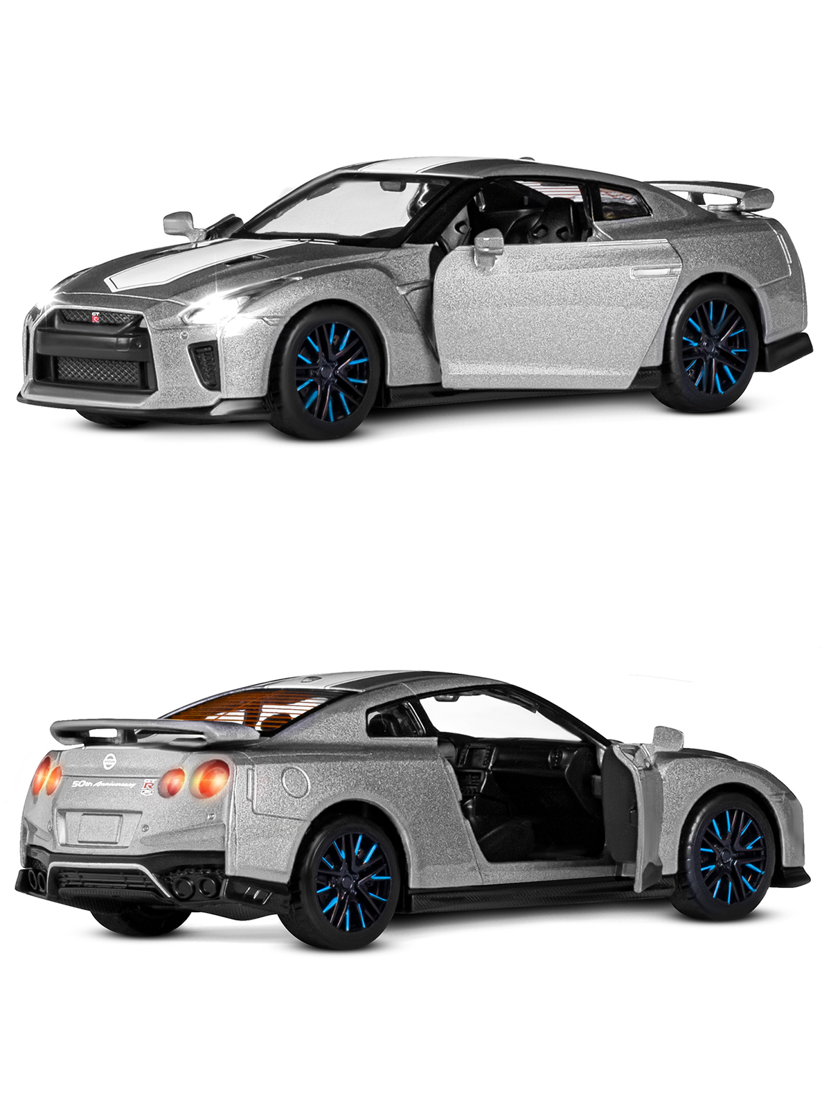 Автомобиль АВТОпанорама Nissan GT R R35 1:32 JB1251546 - фото 7