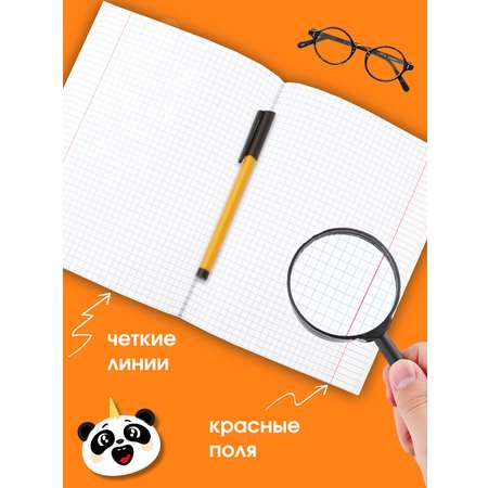 Общая тетрадь ПАНДАРОГ клетка 96 лист. 4 шт. в ассортименте