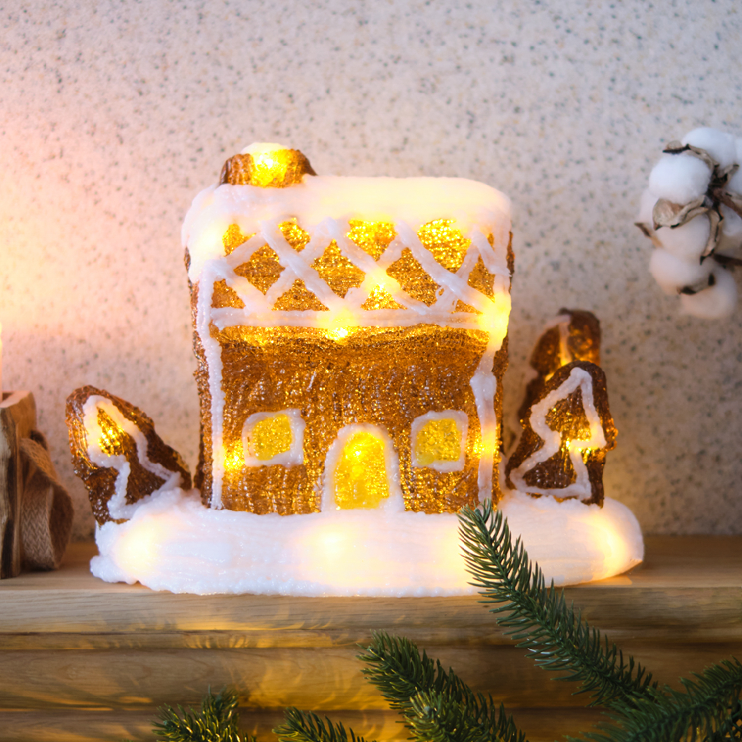 Акриловая светодиодная фигура-ночник NEON-NIGHT Пряничный домик 513-324 - фото 4