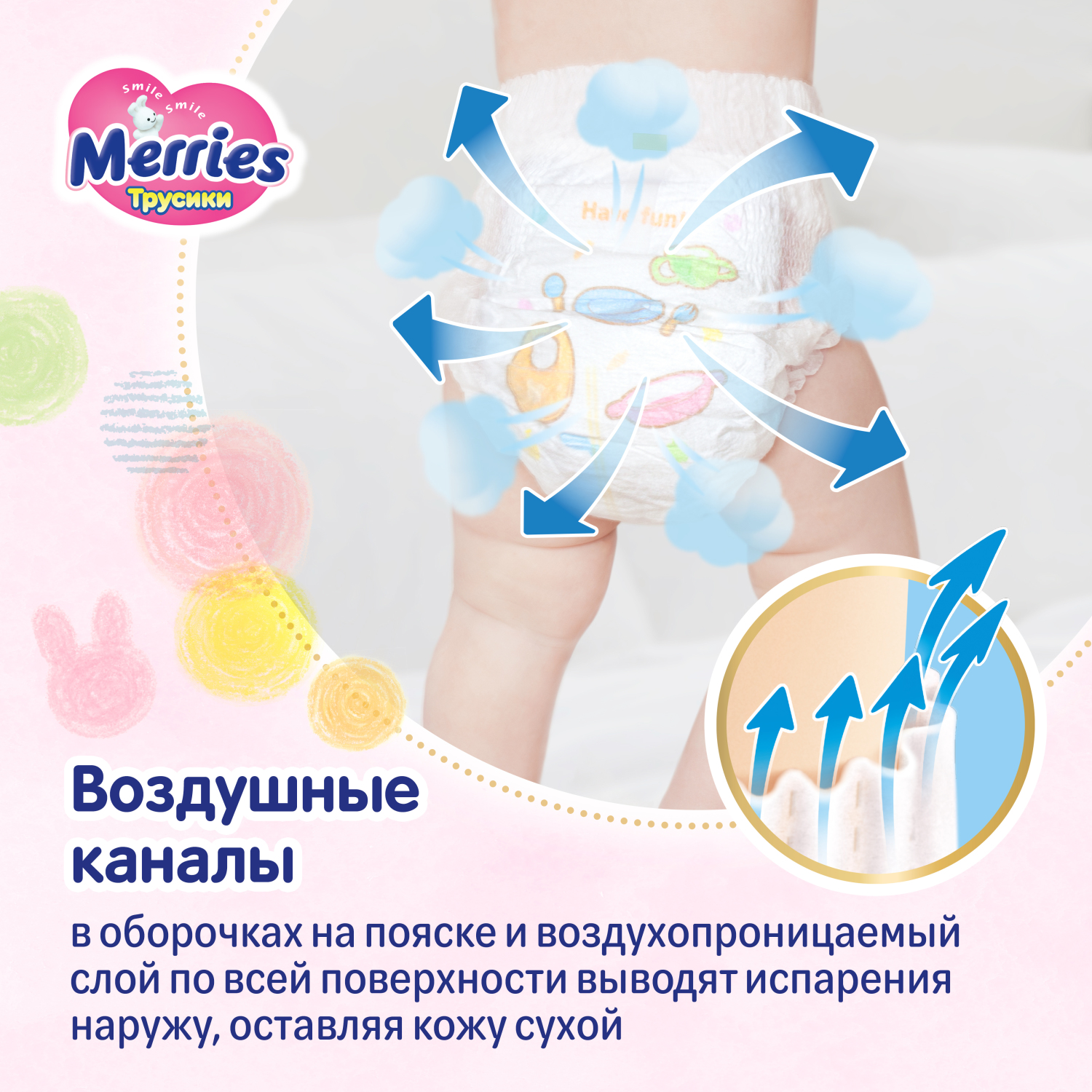Трусики Merries L (9-14 кг) 50 шт. - фото 5