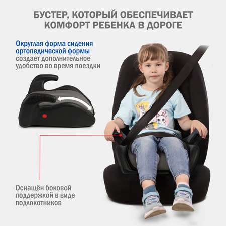 Автокресло SIGER Мякиш 3 (22-36 кг) серый