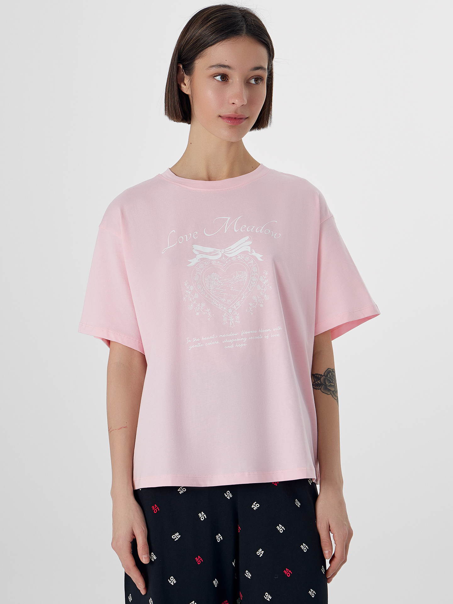 Пижама Mark Formelle (Марк Формэль) 592600/розовая сказка +текст на черном - фото 3