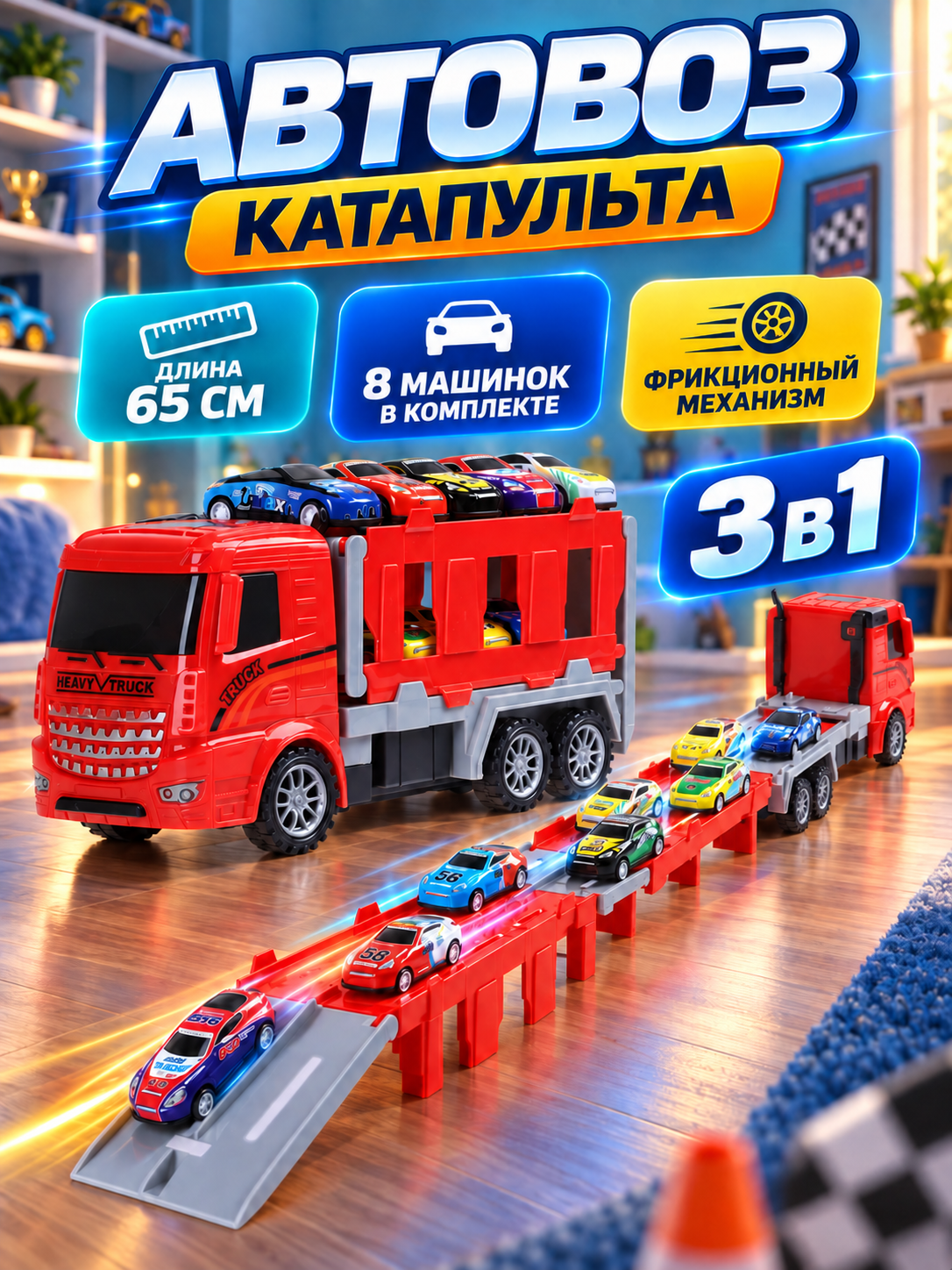 Автовоз AUTODRIVE катапульта JB0405559 - фото 1