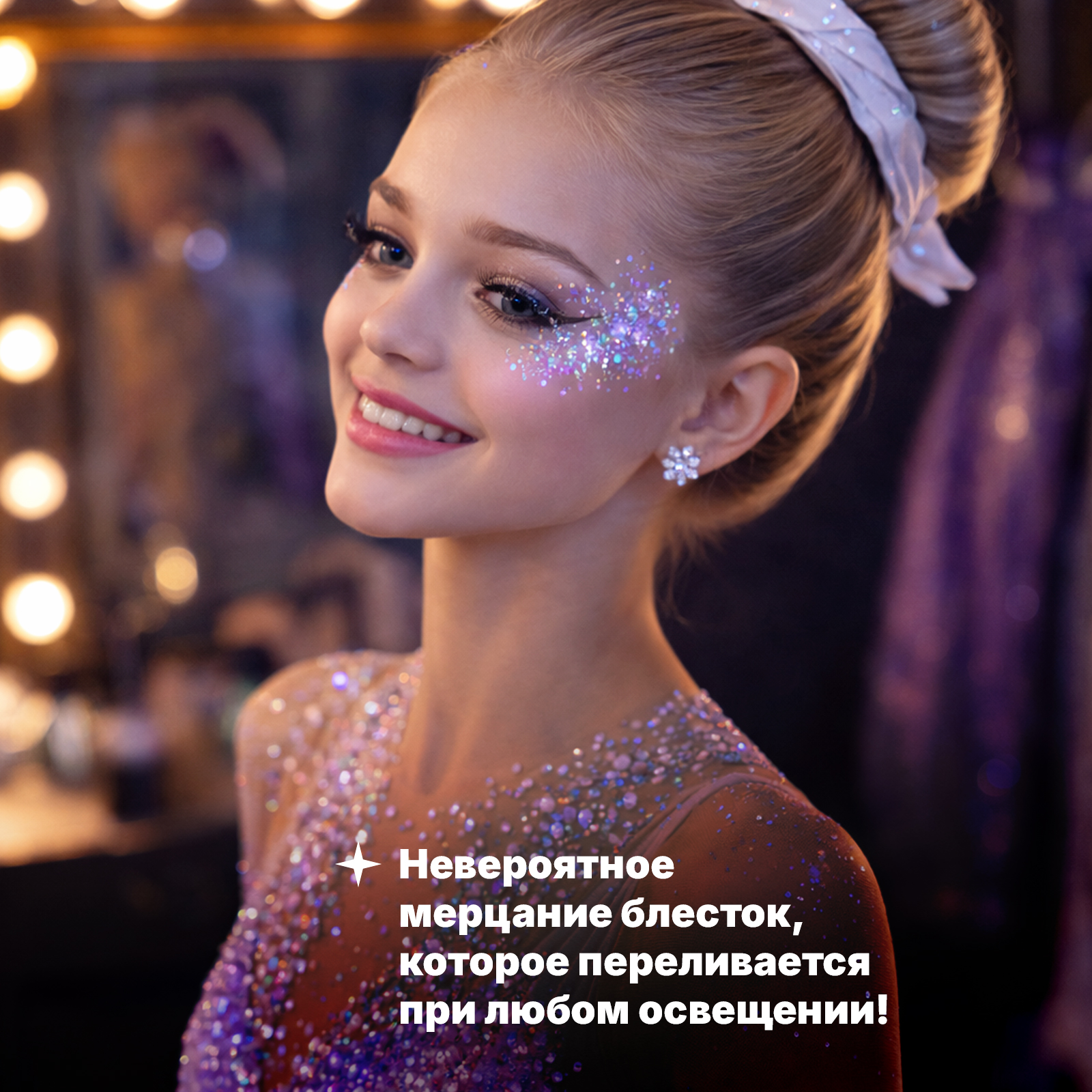 Глиттер шиммер для тела ХОББИЛАБ Сиреневый туман 30 г - фото 2