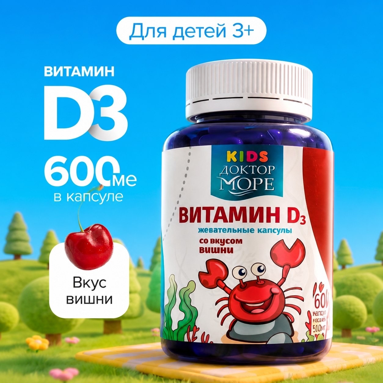 Омега3 и Витамин Д3 Доктор Море Для улучшения памяти внимания и концентрации - фото 12