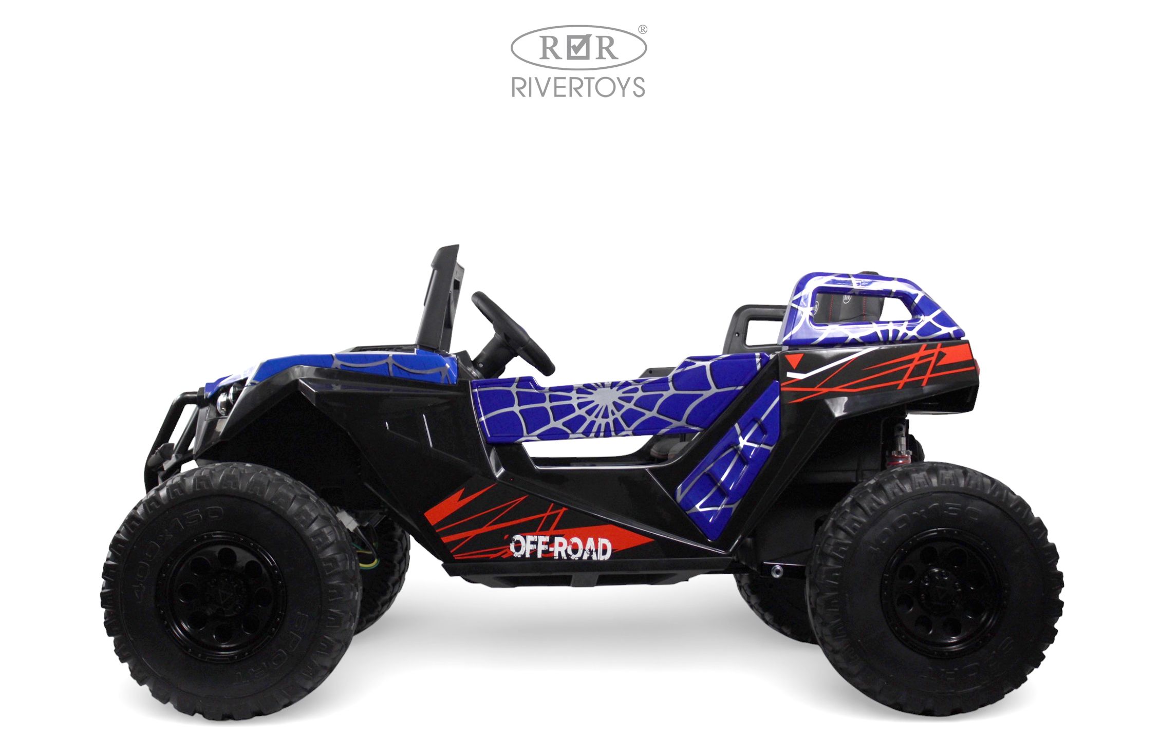 Электромобиль RIVERTOYS A707AA-LUX-NEW-BLUE-SPIDER С пультом ДУ - фото 3