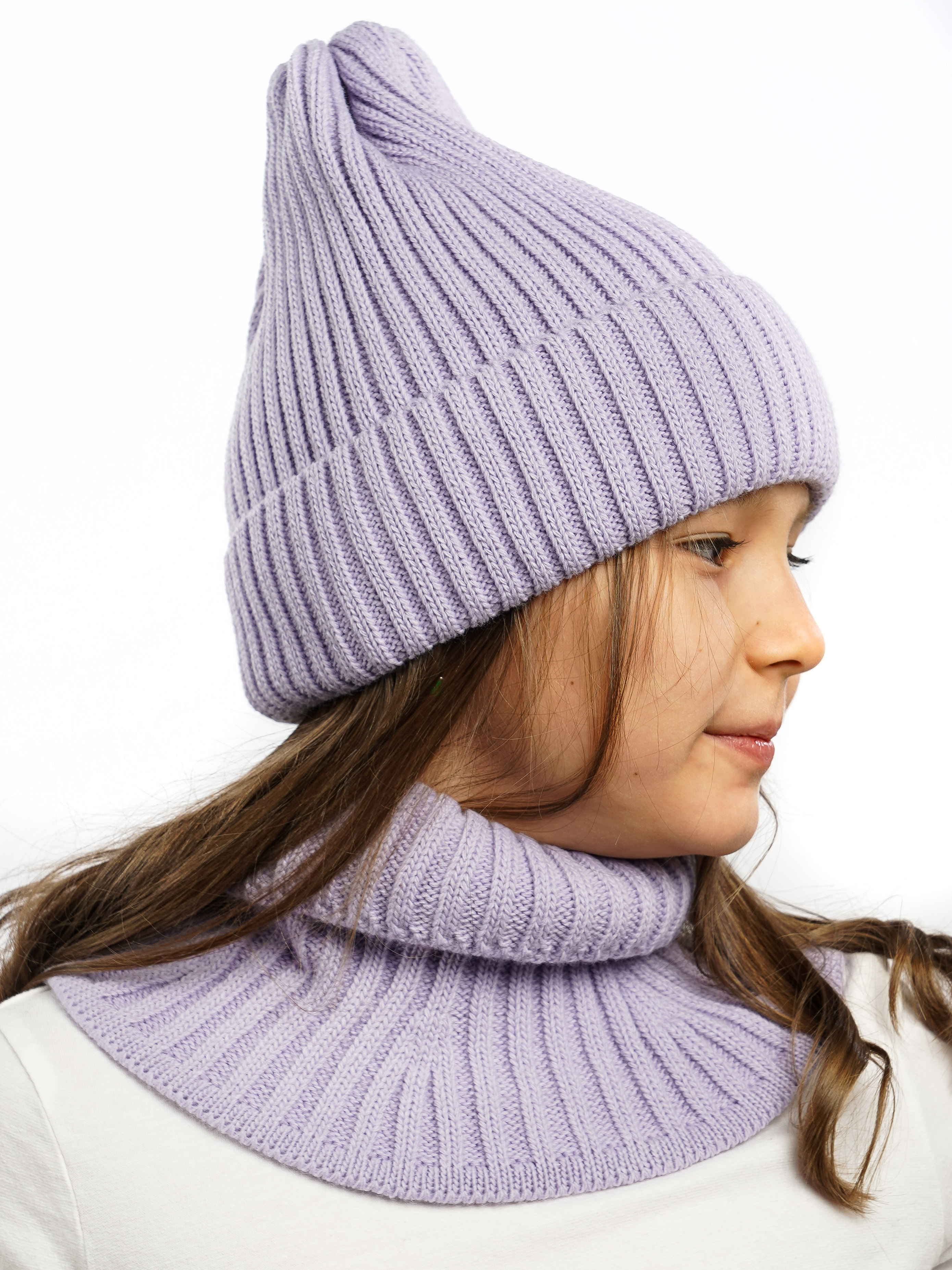 Шапка и снуд ПриКиндер U-W_233979 Цвет: Сиреневый - фото 9