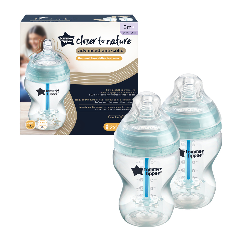 Бутылочка Tommee tippee Anti-Colic 260 мл 2 шт. в ассортименте - фото 2