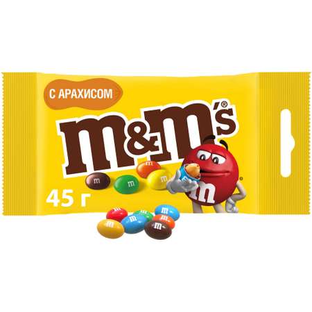 Конфеты драже M&Ms с арахисом и молочным шоколадом 45г