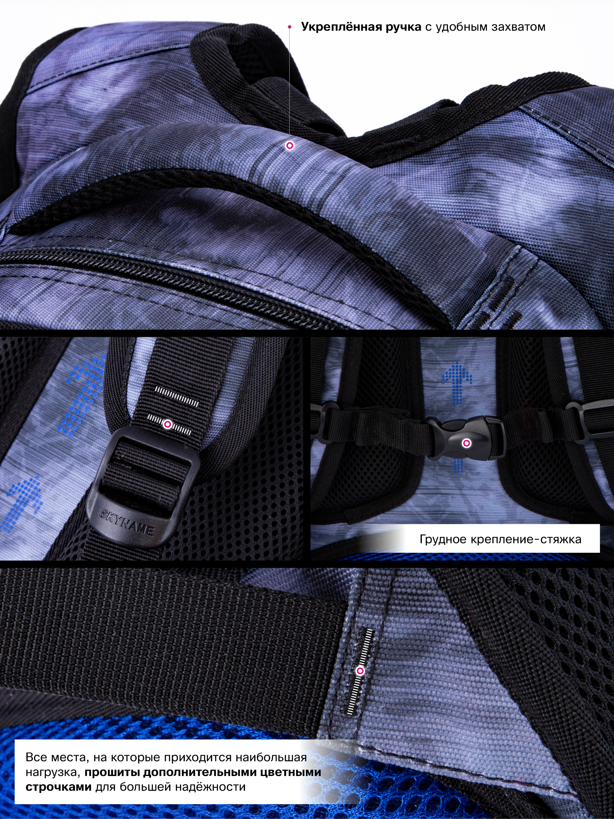 Рюкзак SkyName 1-4 класс, набор 5 в 1 - фото 12