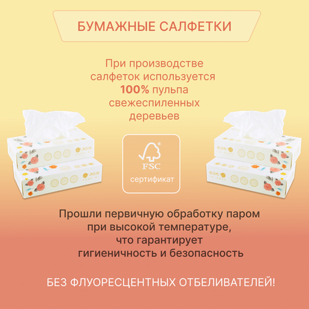 Бумажные салфетки IBEZ 3 упак. 100 шт.