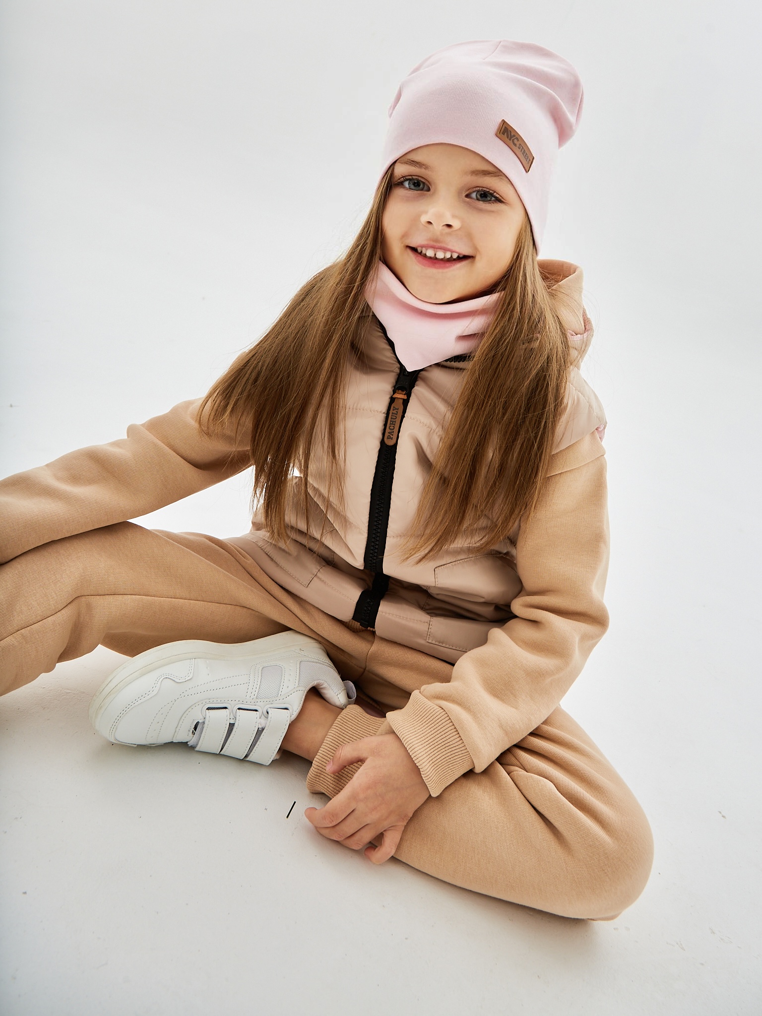 Шапка и снуд NYCkids NYC-H-67-plainG-Lpink - фото 9