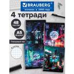 Общая тетрадь Brauberg клетка 48 лист. 4 шт.