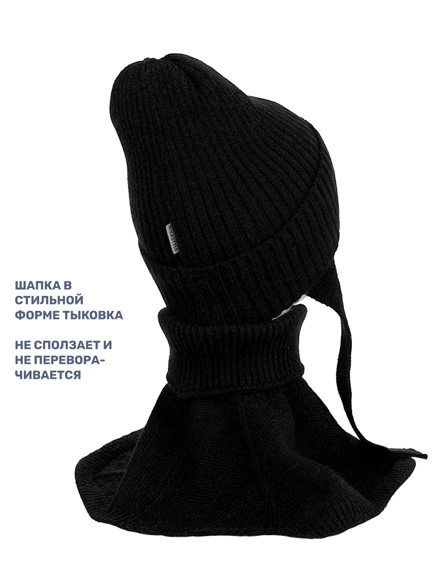 Комплект шапка и манишка NIKASTYLE 12з16024 черный - фото 4