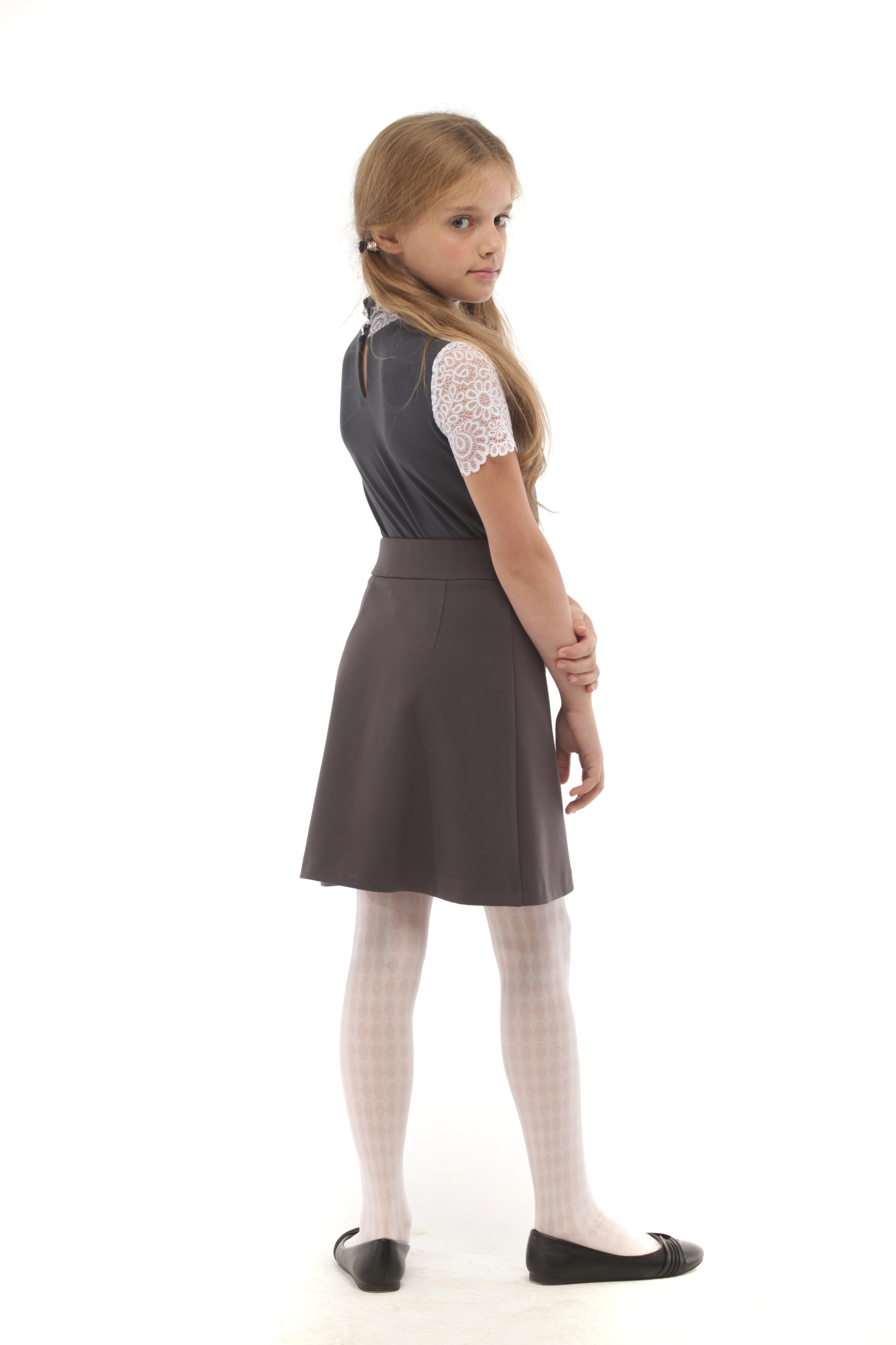 Юбка Stylish AMADEO AS-075-серый - фото 3