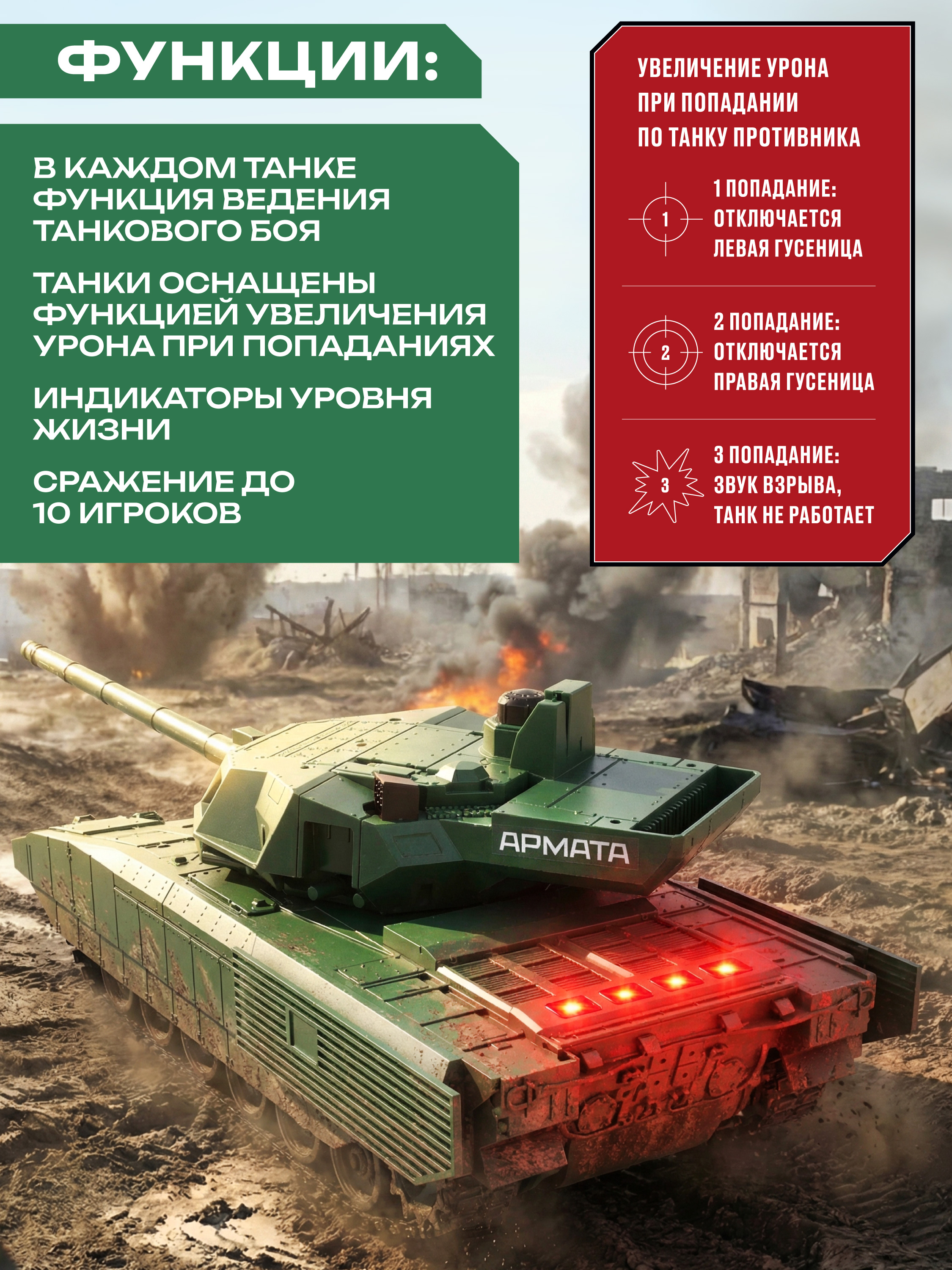 Танк РУ CROSSBOT 1:24 - фото 4