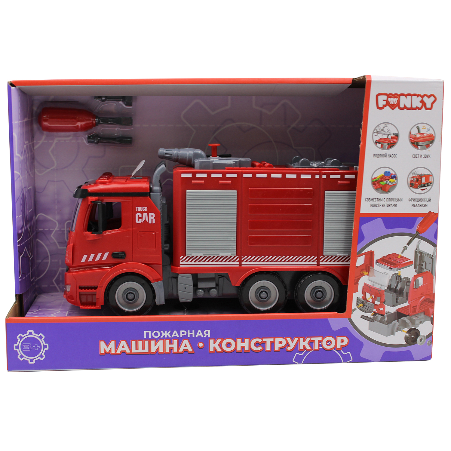 Конструктор Funky Toys Пожарная машина сборная игровая модель - фото 2