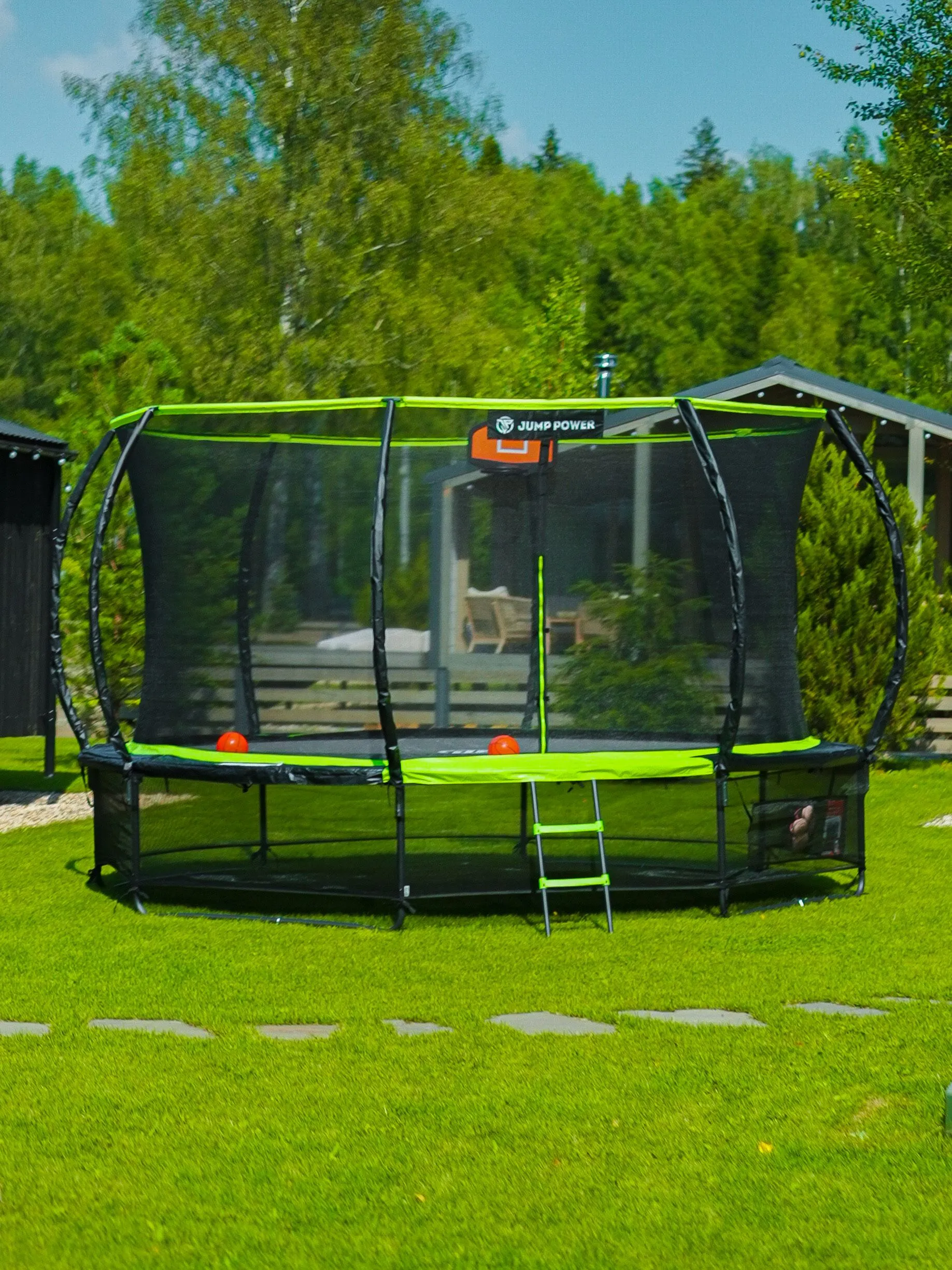 Батут Jump Power Pro Inside Basket Green - фото 26