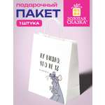 Пакет подарочный Золотая сказка большой крафтовый на день рождения