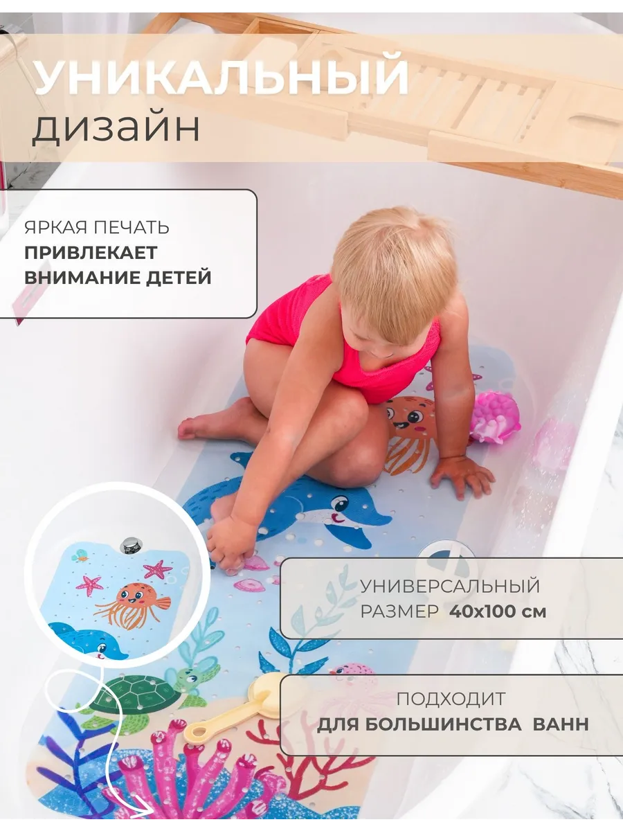 Коврик для купания Mikisskids голубой - фото 3