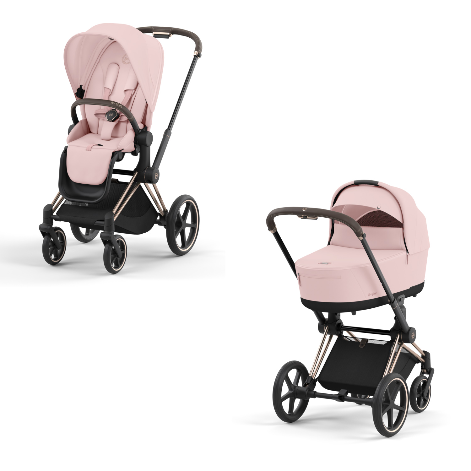 Коляска 2в1 Cybex Priam IV Rosegold розовый - фото 1
